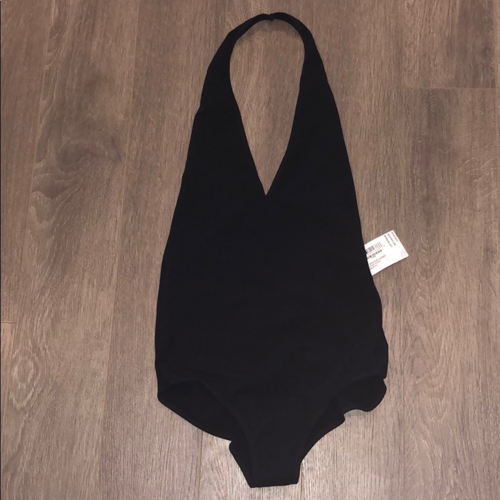 NWT American Apparel Black Halter Bodysuit